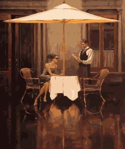 Lady in Cafe Paint By Numbers