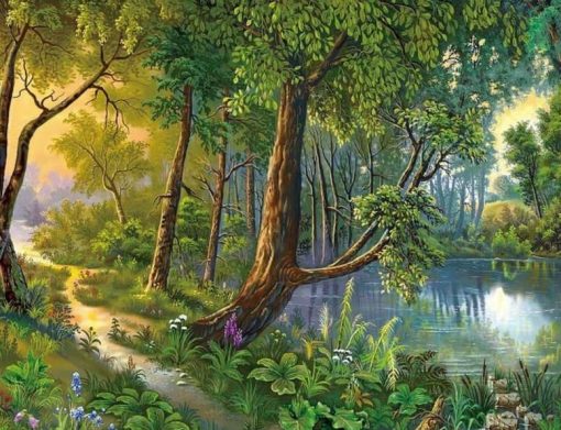 Land-of-idyllic-beauty-DIY-Painting-By-Numbers-24-Color-Pigment-Brush-Painting-Art-Hand-painted-1