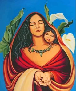 Latina Mother Child Portrait Paint By Numbers