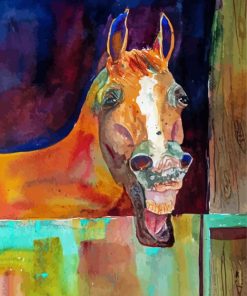 Laughing Horse Brown Animals Paint By Numbers