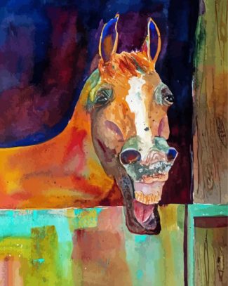 Laughing Horse Brown Animals Paint By Numbers