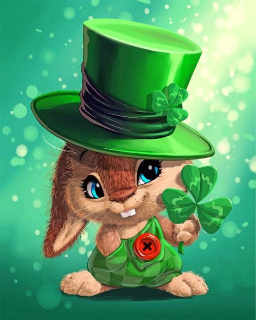 Leprechaun-Rabbit-paint-by-number