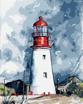 Majestic Lighthouse Landscape Paint By Numbers