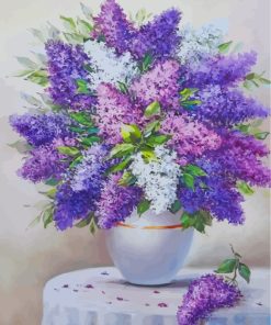 Lilac Floral Vase Paint By Numbers