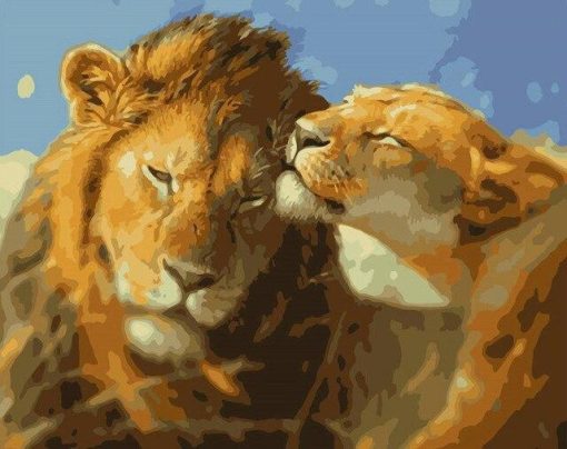 Lion-Couple-paint-by-numbers