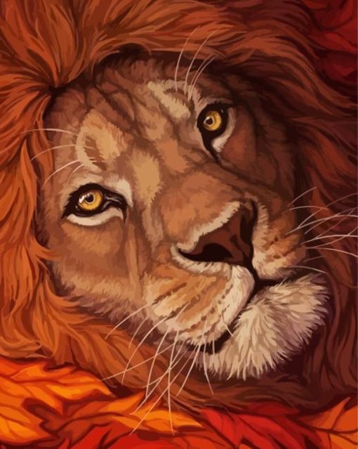 Lion-fall-paint-by-number