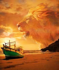 Majestic Lion Seascape Paint By Numbers