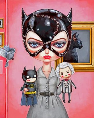 Little Catwoman Cartoons Paint By Numbers