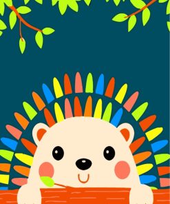 Cute Hedgehog Animal Paint By Numbers
