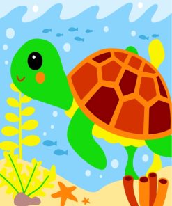 Easy Sea Turtle Paint By Numbers