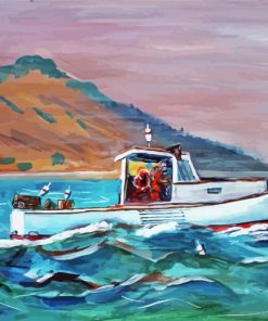 Coastal Lobster Boat Paint By Numbers
