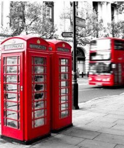 Red London Booth Paint By Numbers