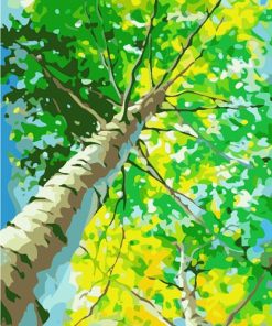 Birch Tree Landscape Paint By Numbers