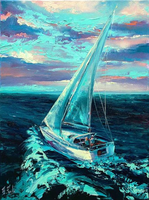 Love-On-Yacht-DIY-Seascape-Paint-By-Numbers-PBN-12010