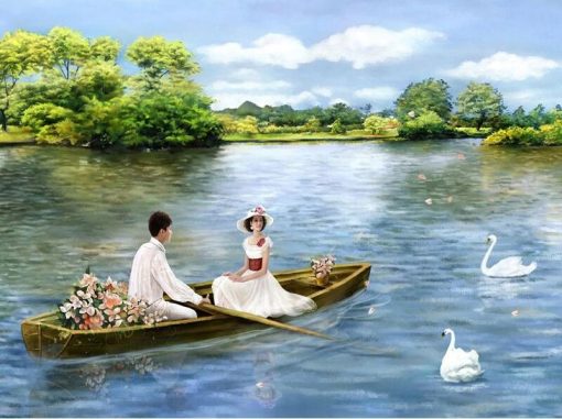 Lovers-In-A-Boat-paint-by-numbers