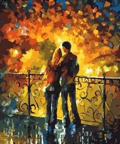 Lovers on Bridge Romantic Paint By Numbers
