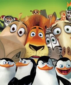 Madagascar Animated Animals Paint By Numbers