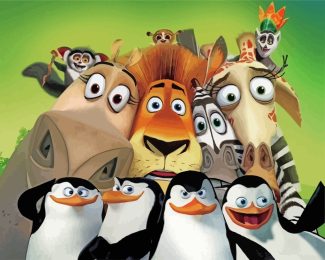 Madagascar Animated Animals Paint By Numbers