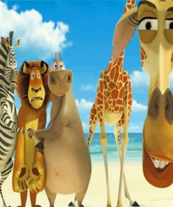 Madagascar Movie Animals Paint By Numbers