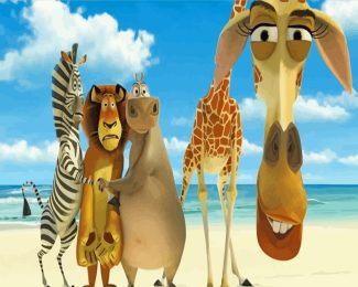 Madagascar Movie Animals Paint By Numbers