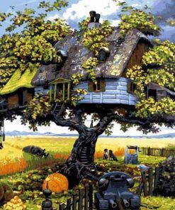 Tree House Landscape Paint By Numbers