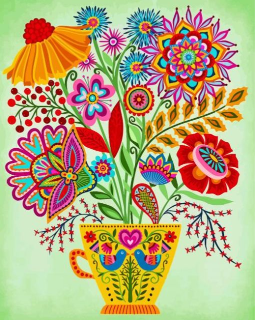 Mandala-Flowers-Vase-paint-by-numbers