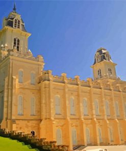 Manti Utah Temple Artistic Paint By Numbers