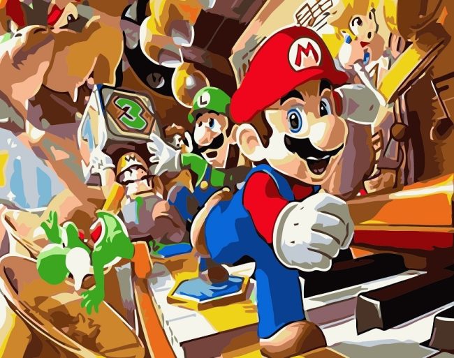 Mario Family Animation Paint By Numbers