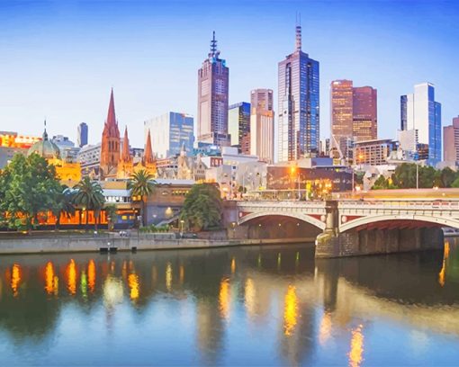 Melbourne-City-River-adult-paint-by-numbers
