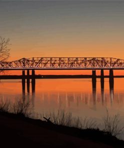 Memphis Sunset Bridge Paint By Numbers