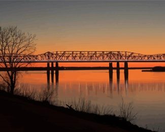 Memphis Sunset Bridge Paint By Numbers