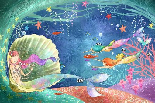 Mermaid-in-Shell-DIY-Cartoon-And-Animation-Paint-By-Numbers-PBN-11145