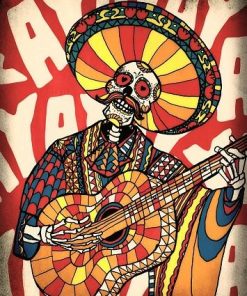Colorful Mexican Candy Skull Paint By Numbers