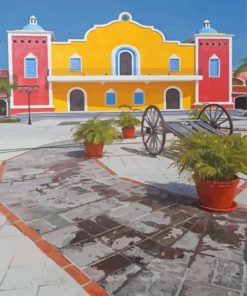 Mexican Hacienda Building Paint By Numbers