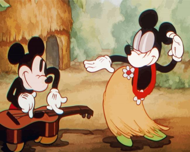 Finalizing Mickey And Minnie Hawaiian Holiday Artwork