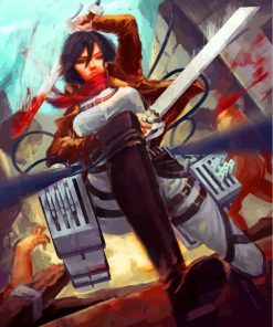 Mikasa Ackerman Anime Heroine Paint By Numbers