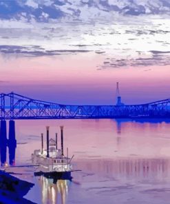 Mississippi Natchez Bridge Scenic Paint By Numbers