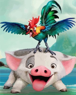 Disney Moana Pua and Hei Hei Paint By Numbers