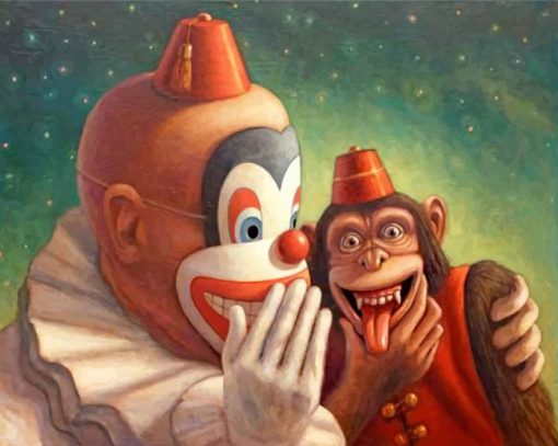 Monkey-And-Clown-paint-by-numbers