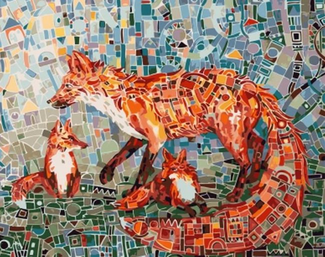 Mosaic Fox Patterns Paint By Numbers