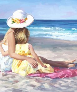 Beachside Bond: Mother and Daughter Paint By Numbers