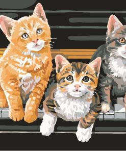 Playful Kittens Piano Paint By Numbers