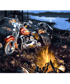 Harley Davidson Forest Ride Paint By Numbers