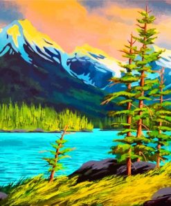 Mountain Nature Scene Paint By Numbers