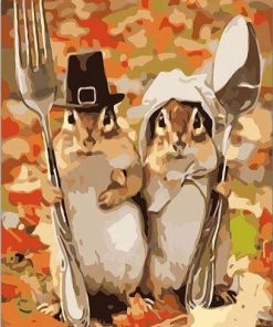 Mr and Mrs Squirrel Animals Paint By Numbers