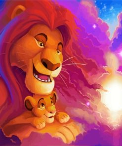 Mufasa and Simba Lion King Paint By Numbers