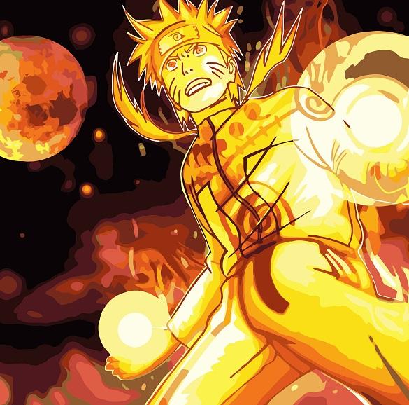 Finalizing Naruto Kurama Paint By Numbers artwork