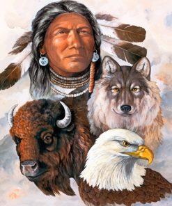 Native American Wolves Paint By Numbers