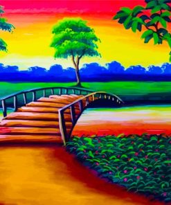 Wooden Bridge in Nature Paint By Numbers