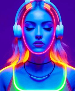 Neon Lady Colorful Paint By Numbers